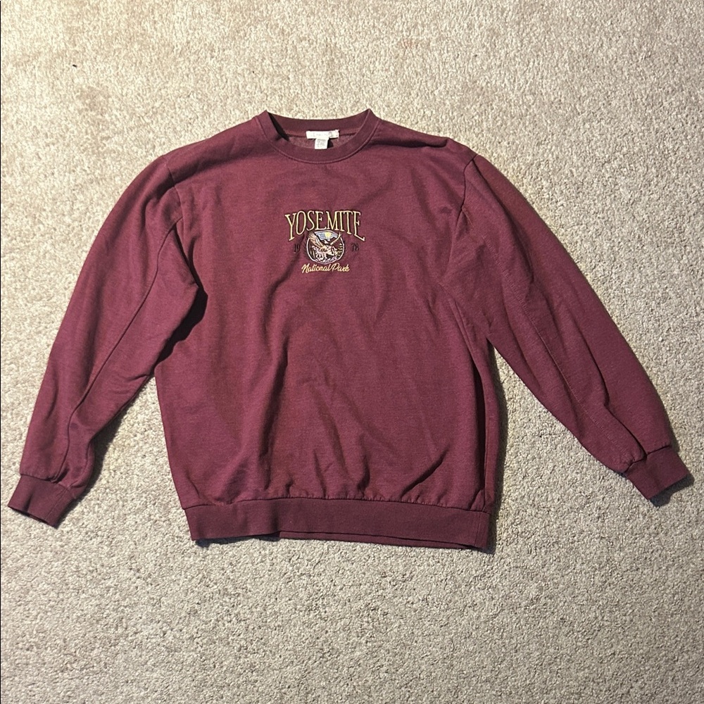 Full Tilt Maroon Yosemite Crewneck Sweater